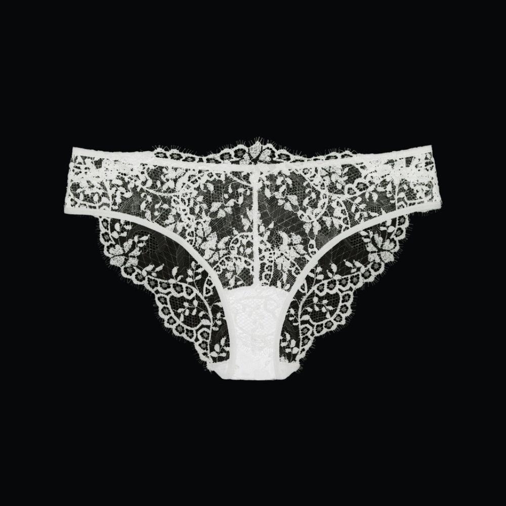 LA PERLA Exotique Off-White Leavers lace medium briefs NWT